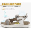 KuaiLu Womens Orthopedic Walking Sandals with Comfortable Arch Support Recovery Sport Relief Plantar Fasciitis Summer Outdoor Hiking Adjustable Strap Platform Cushion Shoes(Beige)