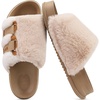 KuaiLu Women’s Orthotic Arch Support Slippers(Beige White)
