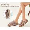 KuaiLu Women’s Orthotic Arch Support Slippers(Camel Brown (Adjustable))