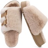 KuaiLu Women’s Orthotic Arch Support Slippers(Plush Beige)