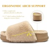 KuaiLu Women’s Orthotic Arch Support Slippers(Plush Beige)