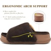 KuaiLu Women’s Orthotic Arch Support Slippers(Plush Brown)