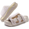 KuaiLu Women’s Orthotic Arch Support Slippers(White (Adjustable))