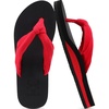KuaiLu Flip Flops for Women with Arch Support Summer Beach Thong Sandals(Red Black)