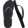 KuaiLu Flip Flops for Women with Arch Support Summer Beach Thong Sandals(Sequined Black)