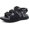 KuaiLu Mens Arch Support Hiking Sandals Orthopedic Athletic Walking Sandles(Grey Black)