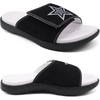 image:imageKuaiLu Mens Athletic Slides Wide Adjustable Arch Support Sport SandalsBlack White