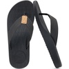 KuaiLu Mens Flip Flops Comfortable Arch Support Waterproof Thong Sandals(Black)