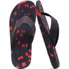 KuaiLu Mens Flip Flops Comfortable Arch Support Waterproof Thong Sandals(Camo-blackred)