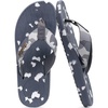 KuaiLu Mens Flip Flops Comfortable Arch Support Waterproof Thong Sandals(Camo-grey)