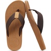 KuaiLu Mens Flip Flops Comfortable Arch Support Waterproof Thong Sandals(Khaki)