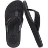 KuaiLu Mens Flip Flops Comfortable Arch Support Waterproof Thong Sandals(Pu-black)