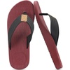 KuaiLu Mens Flip Flops Comfortable Arch Support Waterproof Thong Sandals(Wine)