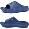KuaiLu Mens Orthotic Recovery Sandals Arch Support Slides Plantar Fasciitis(Blue)