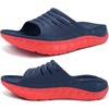 KuaiLu Mens Orthotic Recovery Sandals Arch Support Slides Plantar Fasciitis(Blue Red)