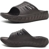 KuaiLu Mens Orthotic Recovery Sandals Arch Support Slides Plantar Fasciitis(Mocha)