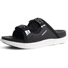 KuaiLu Mens Orthotic Sandals Arch Support Cushion Recovery Walking Slides(Black White)