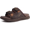 KuaiLu Mens Orthotic Sandals Arch Support Cushion Recovery Walking Slides(Brown)