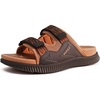 KuaiLu Mens Orthotic Sandals Arch Support Cushion Recovery Walking Slides(Khaki)
