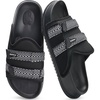 KuaiLu Mens Orthotic Sandals Comfort Arch Support Fabric Sandal Slippers(Black)