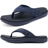 KuaiLu Mens Sport Flip Flops Orthotic Thong Sandals With Arch Support(Fashion Blue)
