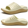 KuaiLu Recovery Sandals Women With Comfortable Arch Support Sport Slides(Beige Khaki)