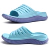 KuaiLu Recovery Sandals Women With Comfortable Arch Support Sport Slides(Blue Purple)
