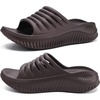 KuaiLu Recovery Sandals Women With Comfortable Arch Support Sport Slides(Brown)