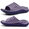 KuaiLu Recovery Sandals Women With Comfortable Arch Support Sport Slides(Double Purple)