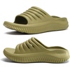 KuaiLu Recovery Sandals Women With Comfortable Arch Support Sport Slides(Green)