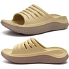 KuaiLu Recovery Sandals Women With Comfortable Arch Support Sport Slides(Khaki Brown)