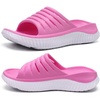 KuaiLu Recovery Sandals Women With Comfortable Arch Support Sport Slides(Pink White)