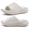 KuaiLu Recovery Sandals Women With Comfortable Arch Support Sport Slides(White Beige)