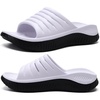 KuaiLu Recovery Sandals Women With Comfortable Arch Support Sport Slides(White Black)