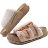 KuaiLu Women’s Orthotic Arch Support Slippers(Camel Brown (Adjustable))