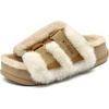 KuaiLu Women’s Orthotic Arch Support Slippers(Plush Beige)