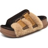 KuaiLu Women’s Orthotic Arch Support Slippers(Plush Brown)