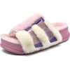 KuaiLu Women’s Orthotic Arch Support Slippers(Plush Pink)
