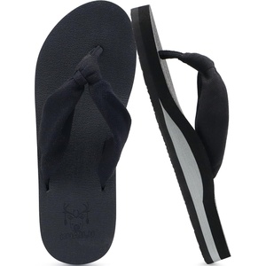 KuaiLu Flip Flops for Women with Arch Support Summer Beach Thong Sandals(Black)