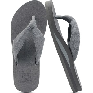 KuaiLu Flip Flops for Women with Arch Support Summer Beach Thong Sandals(Grey)