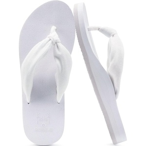 KuaiLu Flip Flops for Women with Arch Support Summer Beach Thong Sandals(White)