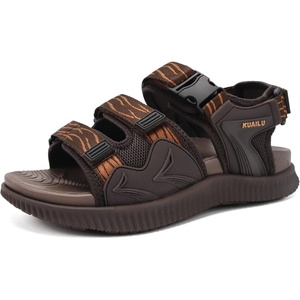 KuaiLu Mens Arch Support Hiking Sandals Orthopedic Athletic Walking Sandles(Brown)