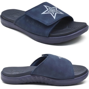 KuaiLu Mens Athletic Slides Wide Adjustable Arch Support Sport Sandals(Dark Blue)
