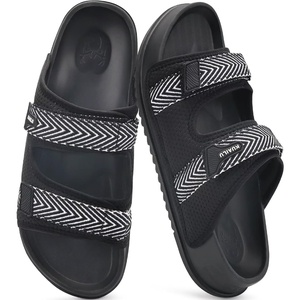 KuaiLu Mens Casual Sandals with Comfortable Orthopedic Arch Support Summer Beach Walking Shoes Cushion Slides Slip on Indoor Outdoor(Black)
