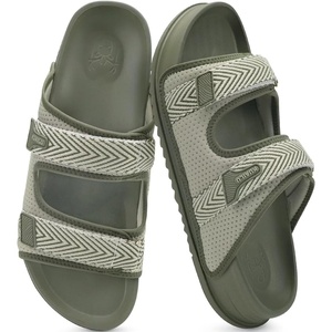 KuaiLu Mens Casual Sandals with Comfortable Orthopedic Arch Support Summer Beach Walking Shoes Cushion Slides Slip on Indoor Outdoor(Green)