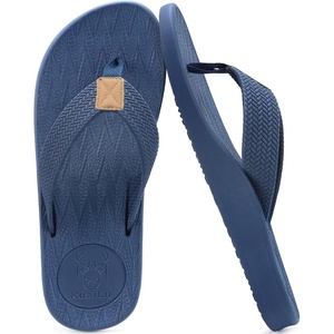 KuaiLu Mens Flip Flops Comfortable Arch Support Waterproof Thong Sandals(Blue)