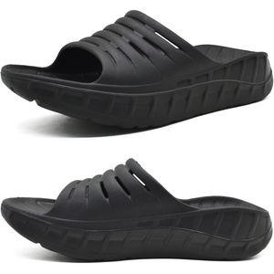 KuaiLu Mens Orthotic Recovery Sandals Arch Support Slides Plantar Fasciitis(Black)