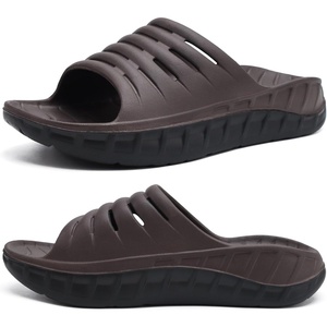 KuaiLu Mens Orthotic Recovery Sandals Arch Support Slides Plantar Fasciitis(Chestnut)