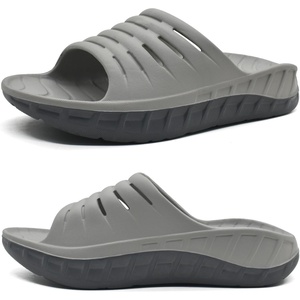 KuaiLu Mens Orthotic Recovery Sandals Arch Support Slides Plantar Fasciitis(Grey)