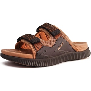 KuaiLu Mens Orthotic Sandals Arch Support Cushion Recovery Walking Slides(Khaki)